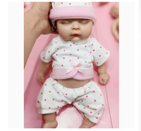 Poupée Reborn Fille en Silicone Solide de 13 Pouces, Série Pêche, Bébé Réaliste Nouveau-né, Poupée en Silicone Souple et Moelleuse à Corps Entier, Jouet Lavable