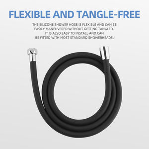 Tuyau de <span class=keywords><strong>douche</strong></span> lisse <span class=keywords><strong>anti</strong></span>-<span class=keywords><strong>torsion</strong></span> en PVC chromé de haute qualité en acier inoxydable <span class=keywords><strong>flexible</strong></span> G1/2 universel 0.5M 1M 1.2M 1.5M 1.8M 2M - Product Image 3