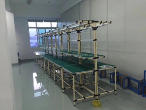 Banco da Lavoro con Tubo Lean da 28mm di Diametro con Portalampada per Linea di Assemblaggio - Product Image 3