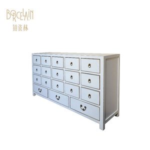 Modern <strong>White</strong> <strong>Storage</strong> <strong>Cabinet</strong> with Panel Design for Living Room and Bedroom Antique Solid Wood Home Furniture with Drawers - Product Image 2