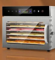 Kleine capaciteit huishoudelijke 6-bakjes dehydrator van roestvrij staal voor fruit, groenten, beef jerky en kleine voedselproducten.