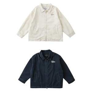 Personnalisé 1-8 ans 100% Coton Logo Brodé Col Rabattu Enfants Enfants Vestes Pour Garçons Fermeture Éclair Bébé Garçons Veste Manteaux - Product Image 1