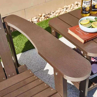 Chaise Adirondack en WPC imperméable pour l'extérieur, patio, jardin, bord de piscine, ensemble de sièges de détente