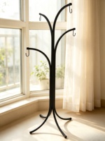 Support de plante sur pied en métal noir sculpté à la main, style américain, en forme d'arbre, pour la décoration de la maison et du jardin