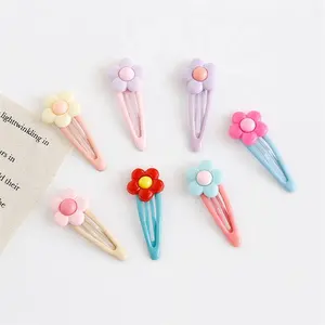 YIYI de fábrica barato al por mayor de los niños lado clips de pelo de colores de caramelo de metal aleación flor BB clips para bebé niñas - Product Image 1