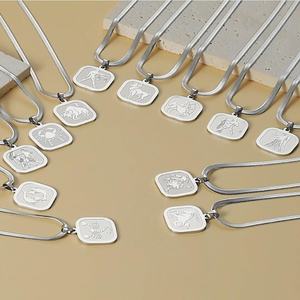 Myshape 12 horóscopo Zodiaco mujeres collar <span class=keywords><strong>Leo</strong></span> Libra Tauro constelación joyería Acero inoxidable serpiente cadena regalos <span class=keywords><strong>de</strong></span> cumpleaños - Product Image 2