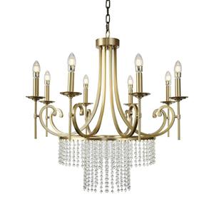 Lámparas de Techo de Latón Vintage Europeas de 6 Bombillas, Lámparas Colgantes de Cristal Antiguas para Cantina, Iluminación Interior Moderna al por Mayor - Product Image 6