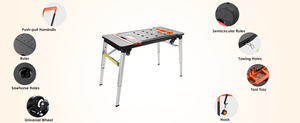 Table de travail pliante multi-usages en aluminium robuste avec roulettes pivotantes pour pique-nique en plein air, camping, plage, voyage - Product Image 3