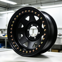 Nuevas Llantas de Acero de 15 Pulgadas con Diseño Multirradio, 100mm PCD, Orificio Triangular, Acabado Negro Antideslizante para SUV, JEEP, Todoterreno y Autos de Pasajeros