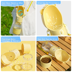 Nouvelle Bouteille d'Eau Écologique pour Animaux de Compagnie 500ML Résistante à la Chaleur Imperméable Portable pour Chiens et Chats Design Carré Solide - Product Image 5
