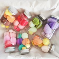 7 éponges de beauté douces, non en latex, pour le maquillage, mini pot portable, logo personnalisé, éponge cosmétique