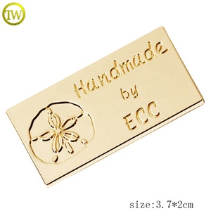 Placa de metal con tornillo para bolso con forma de rectángulo, etiqueta para muebles de marca con letras esmaltadas personalizadas - Product Image 2