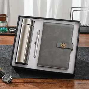 2023 New Gift set Thermos cup and metal pen notebook corporate gift set for promotion gift set