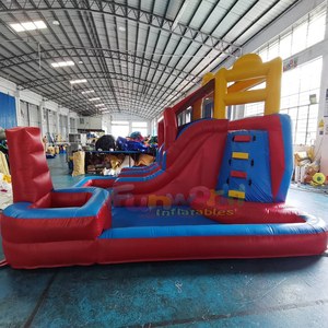 Toboggan aquatique gonflable pour enfants, château gonflable avec toboggan et piscine à jets d'eau pour jardin - Product Image 2