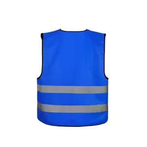 ENISO gilet di sicurezza ad alta visibilità dpi abbigliamento da costruzione abbigliamento da lavoro gilet catarifrangenti blu fluorescente riflettente