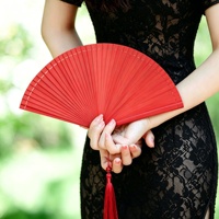 Éventail pliant intemporel de 16 cm, baleines en bambou, cadeau élégant pour les faveurs de mariage et les spectacles de danse