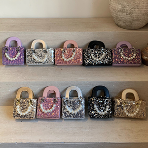 Vendita calda Bling carine signore <span class=keywords><strong>Mini</strong></span> borsa a tracolla e borse di lusso giovani donne perle <span class=keywords><strong>Mini</strong></span> borse Tote per ragazze - Product Image 6