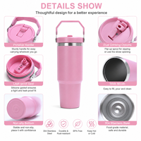 Gobelet isotherme portable en acier inoxydable 304 de 30 oz pour sublimation, avec couvercle et poignée, idéal pour les voyages - Vente en gros