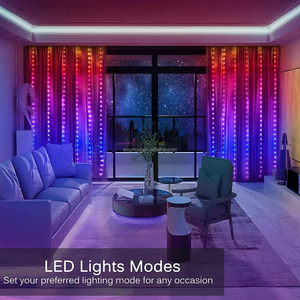 Không thấm nước Cổ Tích đèn phòng ngủ Đảng trang trí nội thất Đèn vòng hoa USB 5V lễ hội thông minh Bluetooth RGB cửa sổ Rèm dẫn đèn dây - Product Image 5