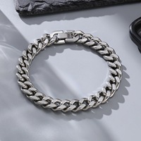 Pulsera de Cadena Cubana Simple Estilo Punk, Hecha a Mano, Impermeable, de Acero Inoxidable, Joyería de Moda para Mujeres y Hombres, Venta al por Mayor 2026