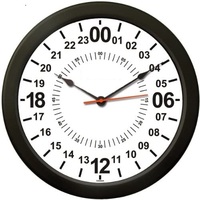 12 inci desain baru 24 jam jam analog 24 Jam Jam kustom logo bulat jam dinding produsen