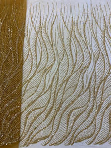 New Fashion Beaded Lace Sequin Fabric <strong>Tissu</strong> En Dentelle De <strong>Perles</strong> Embroidery Net Beads Lace Fabric for Evening Dress - Product Image 6