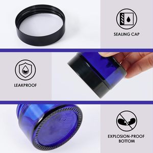 Pot cosmétique en verre violet UV noir de 5 ml, 10 ml, 15 ml, protection UV, pot en verre rond, directement de l'usine - Product Image 4