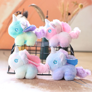 Nuovo Arrivo: Ciondolo <span class=keywords><strong>Unicorno</strong></span> Kawaii Tie-Dye <span class=keywords><strong>con</strong></span> <span class=keywords><strong>Ali</strong></span> e Corno Glitterato, Colore Sfumato Pastello - Product Image 1