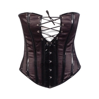 Corset Bustier Sexy en Satin de Haute Qualité pour Femme, avec Baleines en Acier, Volants en Dentelle sur le Devant, Body Respirant et Écologique, Tailles Moyennes et Grandes