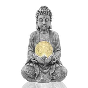BSCI fabbrica di meditazione statua di <span class=keywords><strong>Buddha</strong></span> con luce solare <span class=keywords><strong>giardino</strong></span> <span class=keywords><strong>Buddha</strong></span> con incrinato palla di vetro - Product Image 1