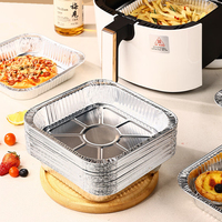 Conteneur en aluminium micro-ondable de 7 à 8 pouces, résistant à l'huile et à la graisse, avec couvercle en aluminium, qualité alimentaire, vente en gros