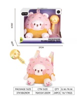 Vente chaude cheval volant sac à jouets en peluche dessin animé animal sac à dos en peluche et microphone électrique avec musique pour enfants