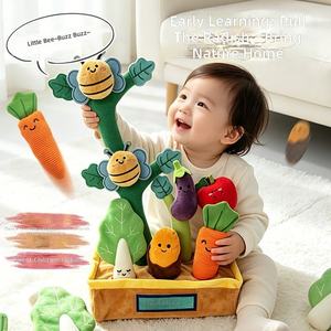 Juguetes de Peluche Educativos Tempranos para Bebés, Muñecos de Peluche de Frutas y Verduras de Dibujos Animados Montessori, Juguetes de Granja Simulada para Bebés - Product Image 6