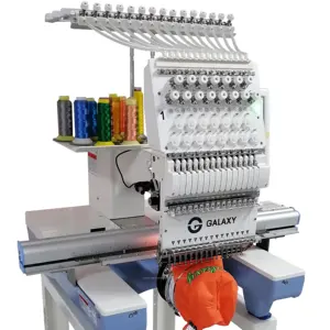 GALAXY tek kafa çok iğneler yüksek hızlı şapka t-shirt LOGO otomatik bilgisayarlı nakış makinesi tasarım yazılımı giydirin