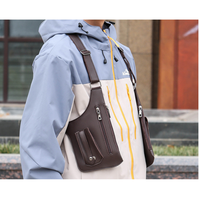 Sac de poitrine personnalisé pour homme en cuir PU durable, pochette sous-aisselle, prix d'usine, prêt à expédier, équipement tactique en gros