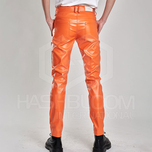 2025 à la mode Street Style unisexe Faux cuir pantalon taille haute léger Style décontracté bas pour hommes marque privée - Product Image 5