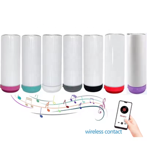 Gobelets musicaux Bluetooth intelligents par sublimation <span class=keywords><strong>thermos</strong></span> droits 20oz <span class=keywords><strong>sans</strong></span> <span class=keywords><strong>fil</strong></span> à charge USB avec haut-parleur Bluetooth - Product Image 1