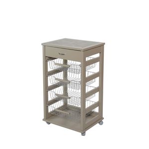 Carrito de Servicio de Madera de Haya de Alto Rendimiento con Cajón y Tapa de Cerámica o Madera - Para Entornos Elegantes - Product Image 1
