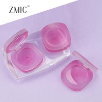 Boîtier vide carré en plastique dépoli pour poudre compacte, blush crème, emballage cosmétique unique pour maquillage, contenant pour poudre pressée