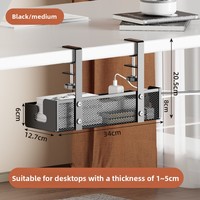 Support de rangement de bureau à domicile sans perçage organisateur de câbles sous le bureau avec support suspendu en maille métallique pour faisceau de fils de prise de salon