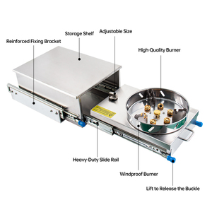 Cuisinière à gaz coulissante <span class=keywords><strong>en</strong></span> acier inoxydable pour <span class=keywords><strong>camping</strong></span>-<span class=keywords><strong>car</strong></span>, caravane, cuisine, tiroir de cuisson LPG - Product Image 4