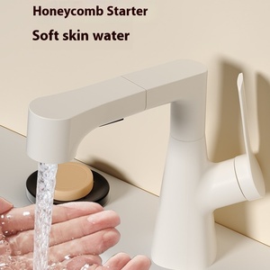 Robinet <span class=keywords><strong>de</strong></span> lavabo monotrou noir ZEPENG style extractible chaud et froid mitigeur d'eau monté sur le pont - Product Image 4