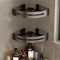 Panier de douche adhésif d'angle Étagère à ventouse Organisateur Panier Étagère Suspendue Antirouille Caddy de douche