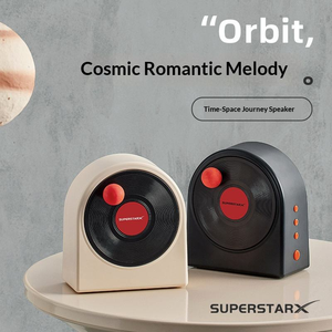 Enceinte <span class=keywords><strong>Bluetooth</strong></span> vintage style tourne-disque - Audio portable avec carte TF et diffuseur d'aromathérapie - Product Image 3