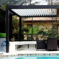 Auvent magique imperméable Bioclimatique Couverture étanche Louvre toit persienne Gazebo extérieur en aluminium Pergola