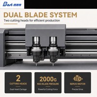 Traceur de découpe semi-automatique à double tête HY370DS avec servomoteur, largeur de coupe 360 mm, vitesse 1600 mm/s, 220 V pour étiquettes, autocollants, PVC, PET