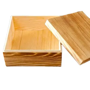 Souvenir Design Portable grand stockage poli collecteur laque luxe avec couvercles articulés Sublimation boîte en bois vierge