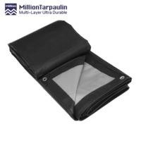 Bâche en PE MILLION 190 g/m² Argent Noir, Résistante aux Déchirures, pour la Protection des Conteneurs et Cargaisons de Camions Logistiques