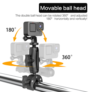 <span class=keywords><strong>Go</strong></span> <span class=keywords><strong>Pro</strong></span> Giá Đỡ Mũ Bảo Hiểm Gắn Ghi Đông Lái Xe Mô Tô Xe Máy Cho GoPro Hero 11 Mini 10 9 8 7 6 5 4 Màu Đen Max Fusion - Product Image 4