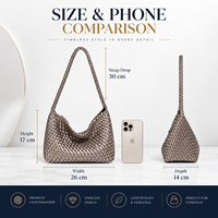 Sac Hobo Tissé Fait Main en Cuir PU pour Femmes, Sacs à Bandoulière, Sacs Sous le Bras, Sacs à Main pour Femmes, Logo Personnalisé, Vente en Gros
